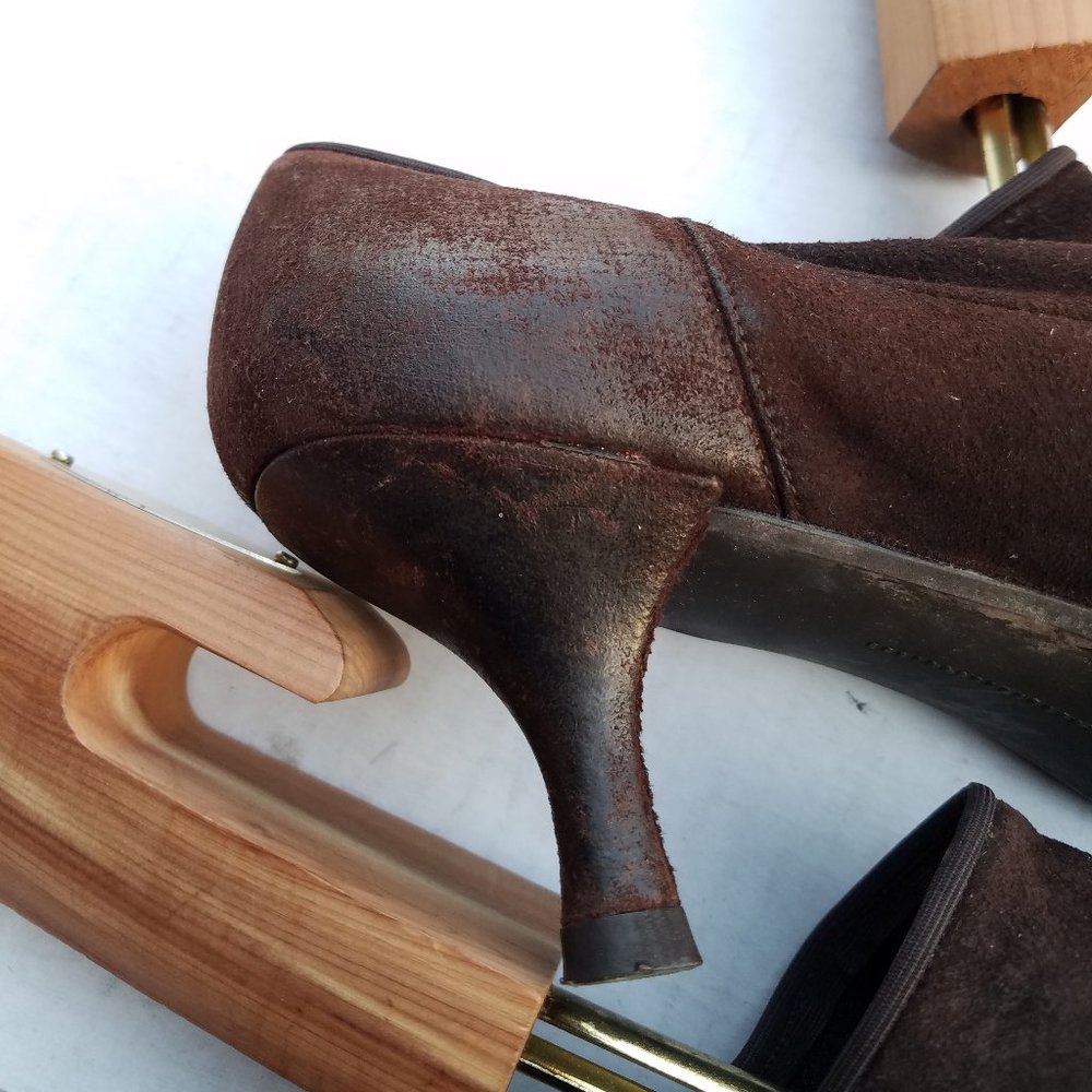 .Stuart Weitzman Brown Suede High-Cut Vamp, Kitte… - image 5